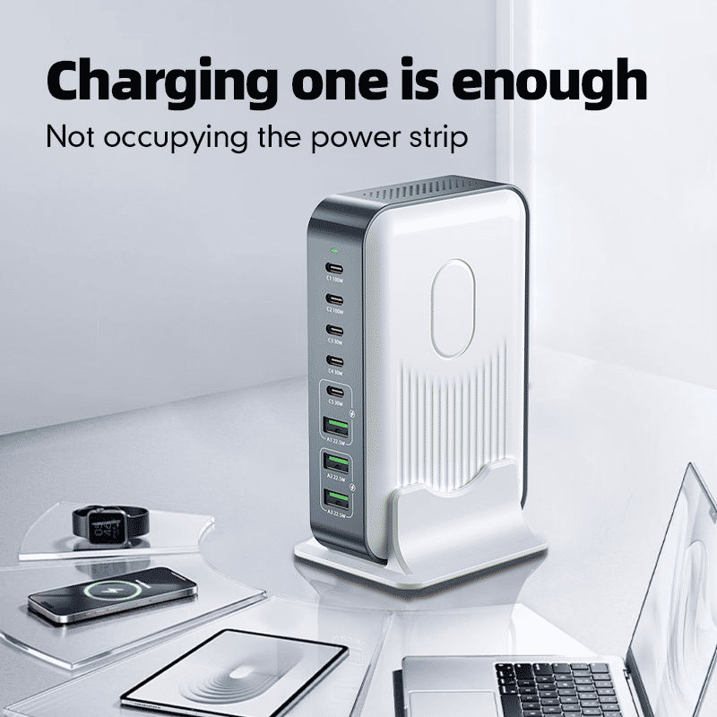 WLX-F8B 200W Desktop GaN Charging Station 8-Port USB-C Hub