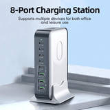 WLX-F8B 200W Desktop GaN Charging Station 8-Port USB-C Hub