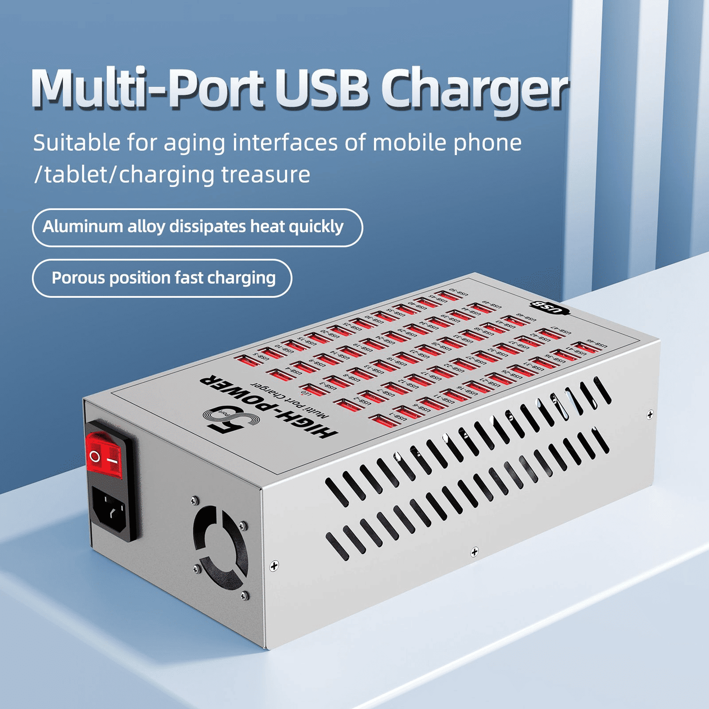 50-Port 200W Multi USB Charging Station Hub Dock for Multiple Devices