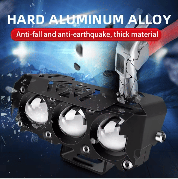 Powerful Motorcycle Three-Eye LED Spotlights for Enhanced Electric Vehicle Visibility