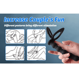 Premium Silicone Anal Beads Butt Plug with Cock Ring Strap, Dual Stimulator Dildo