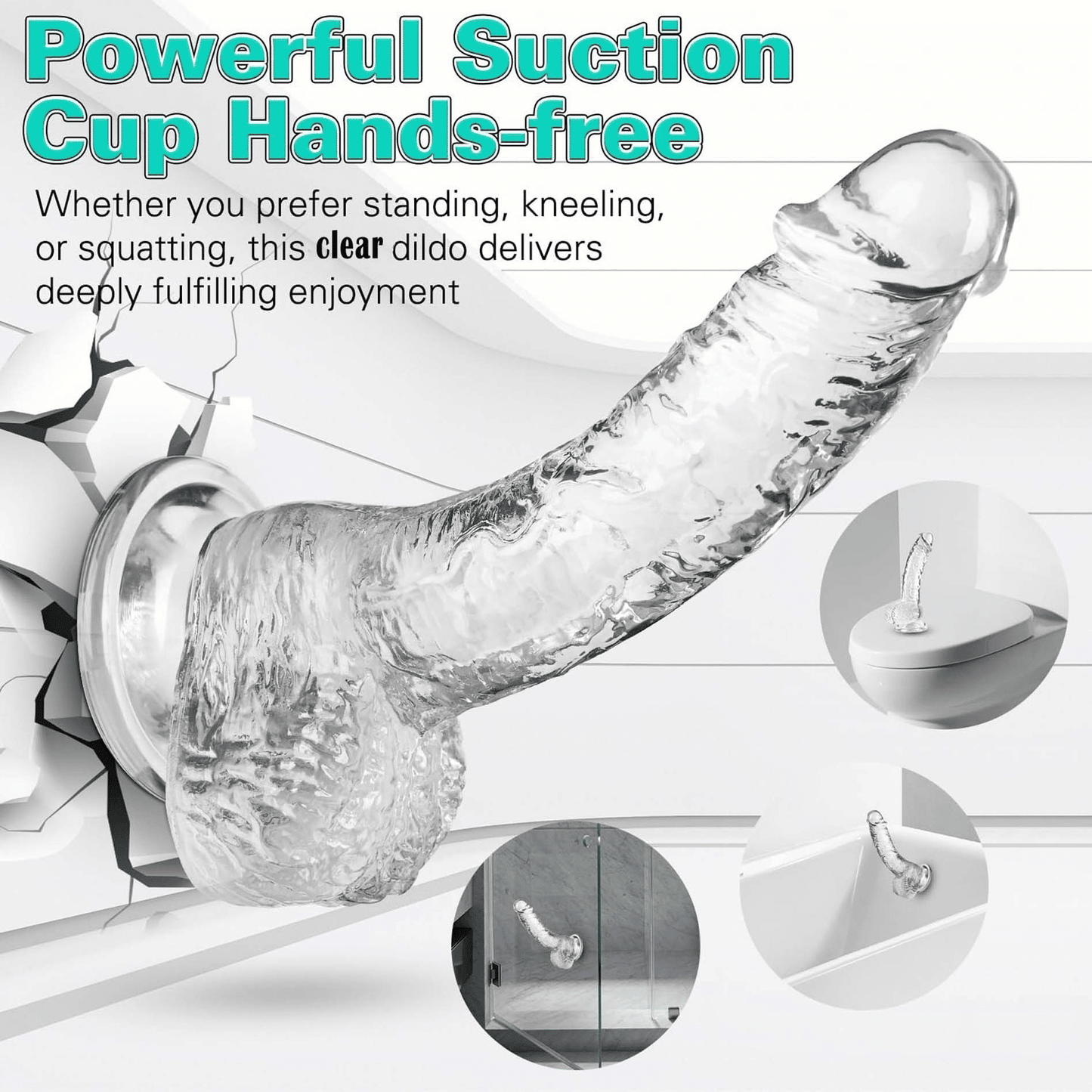 Realistic Silicone Dildo with Suction Cup, G-Spot & Anal Lifelike Sex Toy