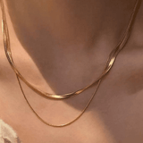 Elegant Titanium Steel Double Layered Non-Fading Women's Collarbone Necklace Set