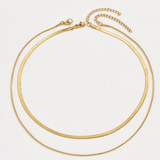 Elegant Titanium Steel Double Layered Non-Fading Women's Collarbone Necklace Set