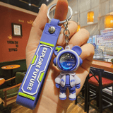 Trendy Space Man Bear Keychain - Cool Cartoon Car Keyring & Bag Charm Gift