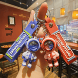 Trendy Space Man Bear Keychain - Cool Cartoon Car Keyring & Bag Charm Gift