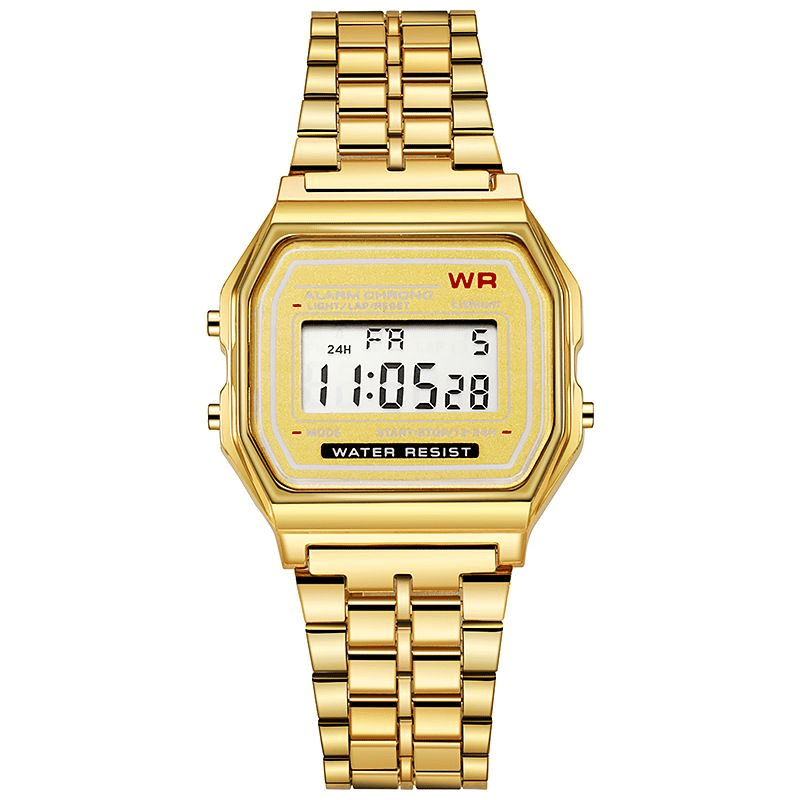 Rawlog Unisex LED Digital Watch with Fashionable Steel Metal Band