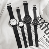 2-Piece Set Versatile Fashion Couple Watches for Students - Men and Women Quartz Wristwatches