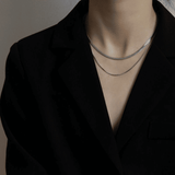 Elegant Titanium Steel Double Layered Non-Fading Women's Collarbone Necklace Set