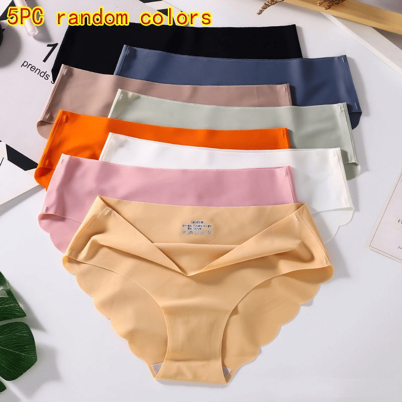 Baldur 5-Pack Women's Seamless Ice Silk Quick-Dry Panties - Comfy, Invisible Briefs