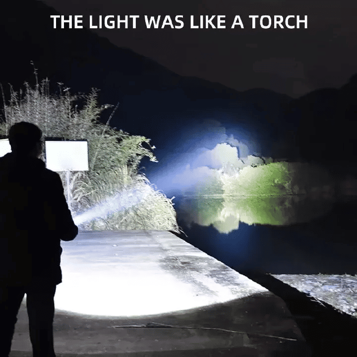 Green High Power LED Camping Flashlight with Side Lights Telescopic Zoom
