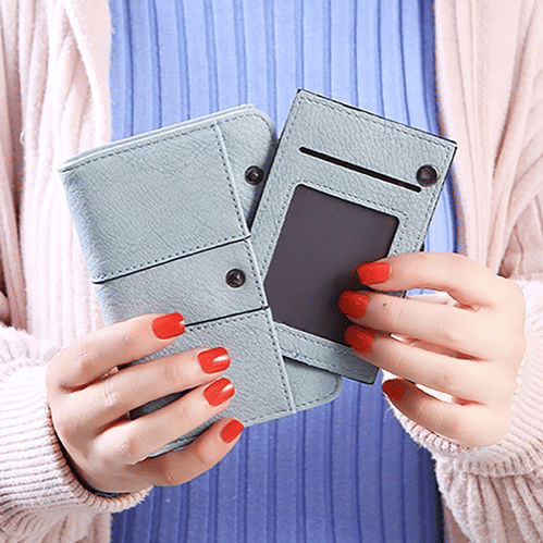 Stylish Frosted Flip-Top Women's Classic Compact PU Leather Wallet Purse