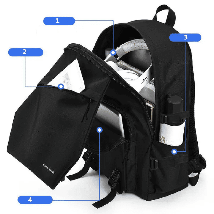 2-in-1 Backpack Chest Bag Laptop Bag Business Student Medium Capacity Leisure Travel Bag 45x30x12cm