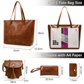 Elegant 4-in-1 Ladies PU Leather Handbag Set: Waterproof Tote & Crossbody Bags