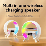 GX63 Multi-functional Bluetooth Speaker: Wireless Charging, Clock, Night Light, Dual Audio
