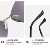Chic Women's Butterfly Diamond Rimless Sunglasses - UV400 Personality Eyewear