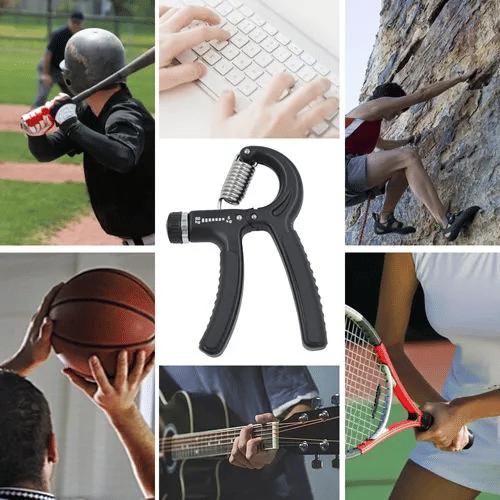 Adjustable Grip Strengthener 5-60kg Hand Exerciser for Finger Rehabilitation Unisex Black