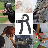 Adjustable Grip Strengthener 5-60kg Hand Exerciser for Finger Rehabilitation Unisex Black