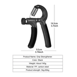 Adjustable Grip Strengthener 5-60kg Hand Exerciser for Finger Rehabilitation Unisex Black