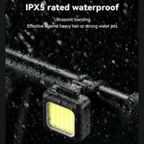 USB Rechargeable Bike Light Set 130 Lumens Front Rear LED Waterproof