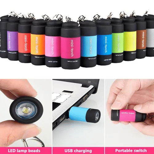 Super Bright LED Mini Flashlight Portable Torch Waterproof USB Rechargeable Black