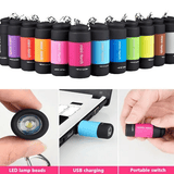 Super Bright LED Mini Flashlight Portable Torch Waterproof USB Rechargeable Black