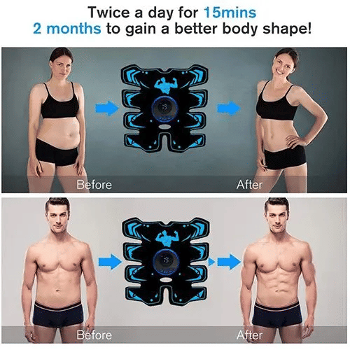 USB Rechargeable EMS Muscle Stimulator Abs Arms 3 In 1 Training Pad Wireless Smart Fitness Abdominal Trainer Body Slimming