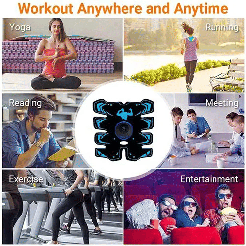USB Rechargeable EMS Muscle Stimulator Abs Arms 3 In 1 Training Pad Wireless Smart Fitness Abdominal Trainer Body Slimming