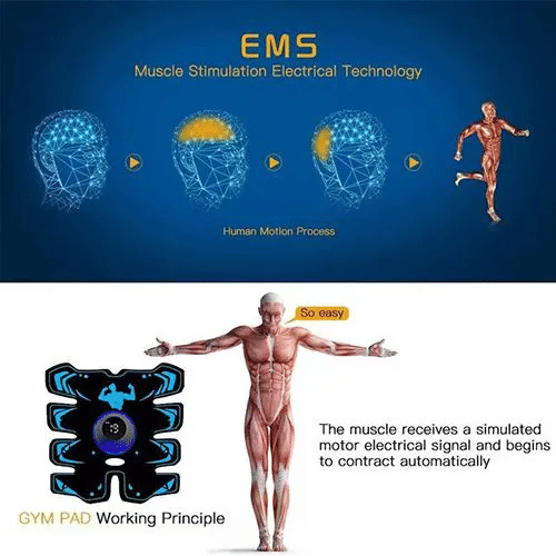 USB Rechargeable EMS Muscle Stimulator Abs Arms 3 In 1 Training Pad Wireless Smart Fitness Abdominal Trainer Body Slimming