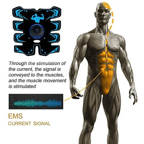 USB Rechargeable EMS Muscle Stimulator Abs Arms 3 In 1 Training Pad Wireless Smart Fitness Abdominal Trainer Body Slimming