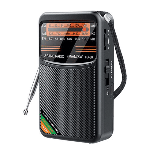 Portable AM/FM/SW Radio, 3W Speaker, Best Reception, Earphone Jack