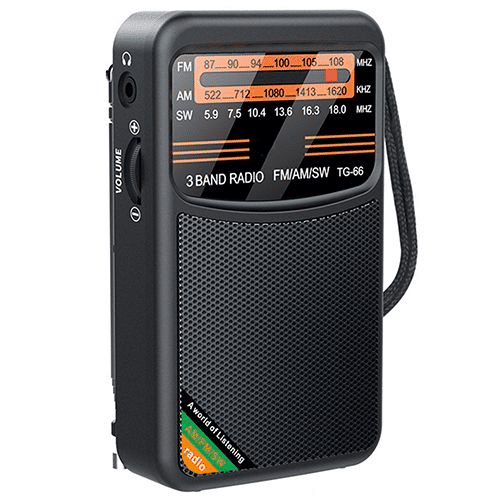 Portable AM/FM/SW Radio, 3W Speaker, Best Reception, Earphone Jack