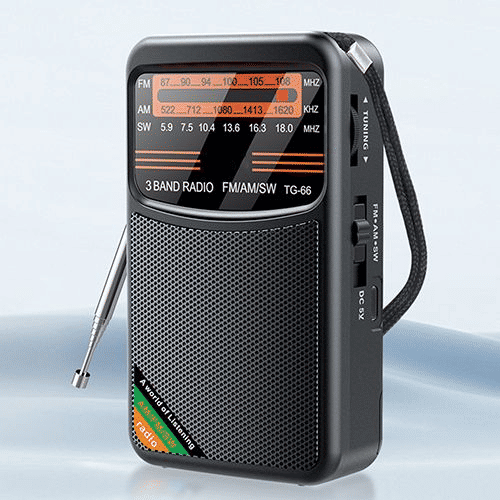 Portable AM/FM/SW Radio, 3W Speaker, Best Reception, Earphone Jack