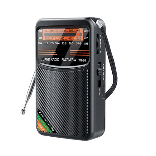 Portable AM/FM/SW Radio, 3W Speaker, Best Reception, Earphone Jack