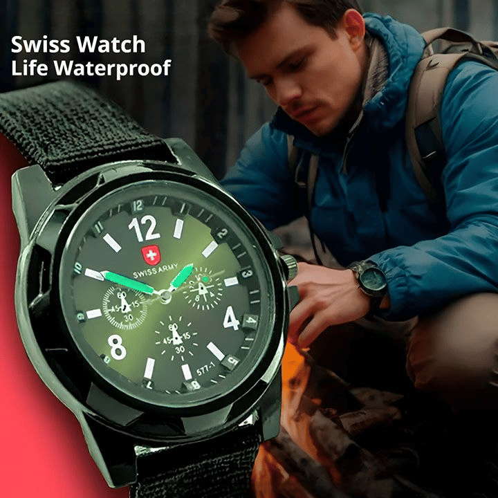 Durable Men's Military Outdoor Sports Watch - Braided Nylon Strap, Quartz Movement