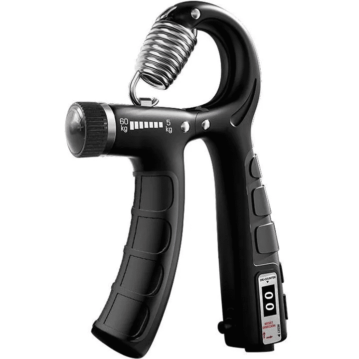 Adjustable Grip Strengthener 5-60kg Hand Exerciser for Finger Rehabilitation Unisex Black