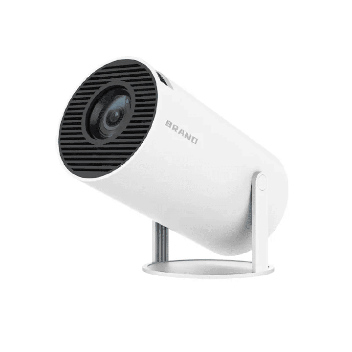 Pingxu Portable Android 11 Smart Projector 160 ANSI HD 720P WiFi 6 5W Stereo Sound White