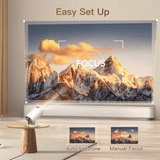 Pingxu Portable Android 11 Smart Projector 160 ANSI HD 720P WiFi 6 5W Stereo Sound White