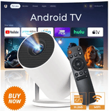 Pingxu Portable Android 11 Smart Projector 160 ANSI HD 720P WiFi 6 5W Stereo Sound White