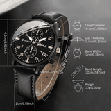 Generic Fashion Quartz Watch and Bracelet Set Leather Band Black