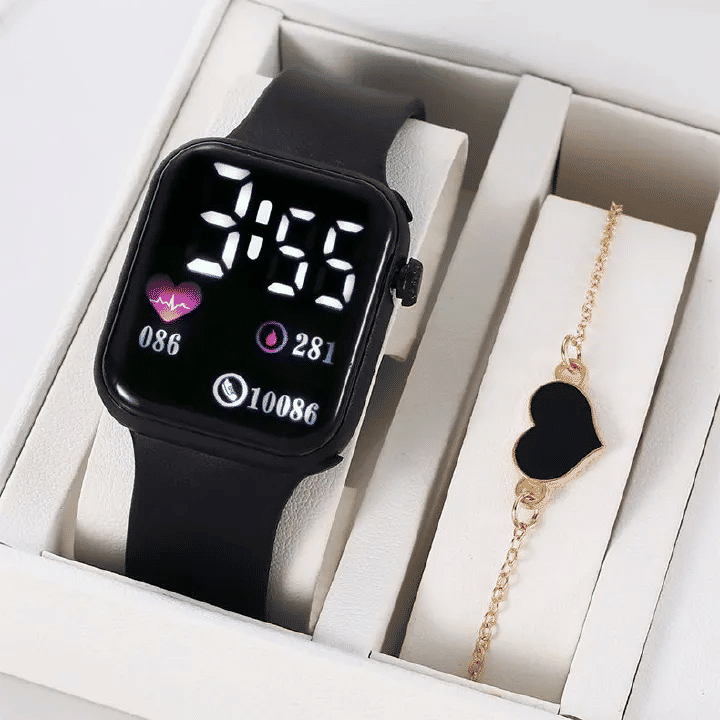 Couple Watches Love Oriented LED Digital Luminous Electronic Watch Fashionable Casual Square Outdoor Sports For Men And Women