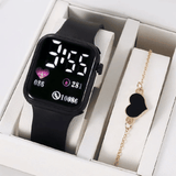 Couple Watches Love Oriented LED Digital Luminous Electronic Watch Fashionable Casual Square Outdoor Sports For Men And Women