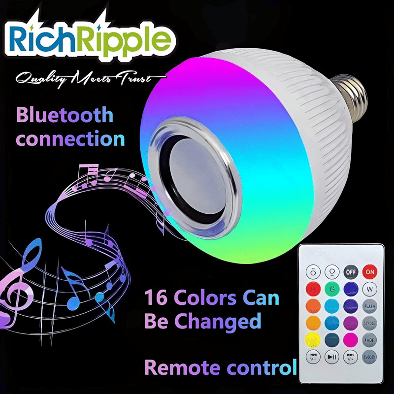 Smart LED Bluetooth Speaker Bulb: App Control, Remote, Music Player, Subwoofer