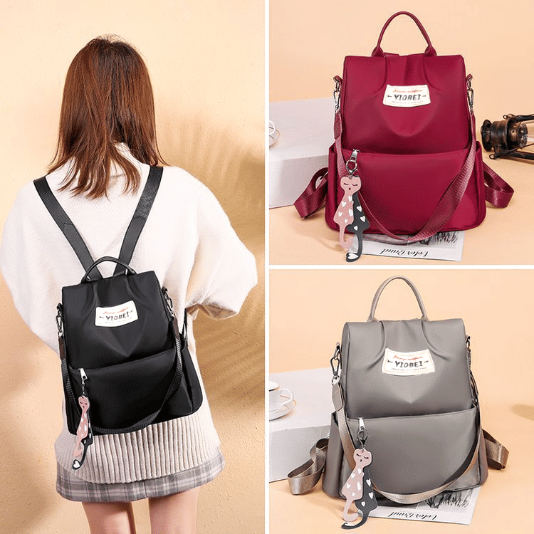 Secure & Stylish Anti-Theft Women's Backpack - Durable Nylon Handbag Daypack