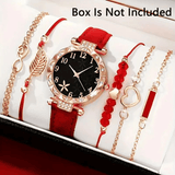 Generic Elegant Quartz Watch Set with 5 Bracelets 6-Piece