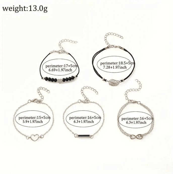 Generic Elegant Quartz Watch Set with 5 Bracelets 6-Piece