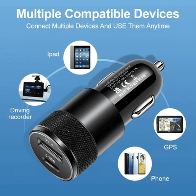 3.1A USB PD Fast Car Charger Adapter Type C Dual Port