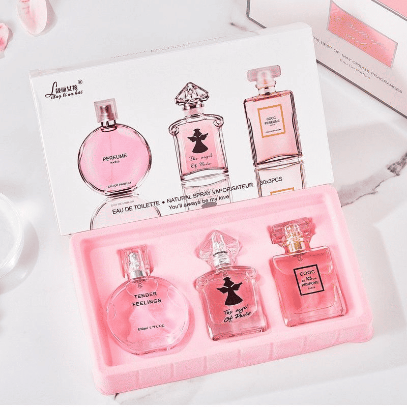3-Piece Women's Long-Lasting Floral Perfume Fragrance Gift Set