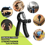 Adjustable Hand Grip Strengthener 5-60kg Stainless Steel Spring Forearm Exerciser