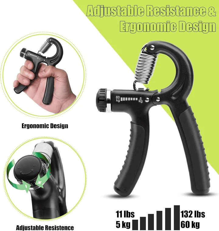 Adjustable Hand Grip Strengthener 5-60kg Stainless Steel Spring Forearm Exerciser